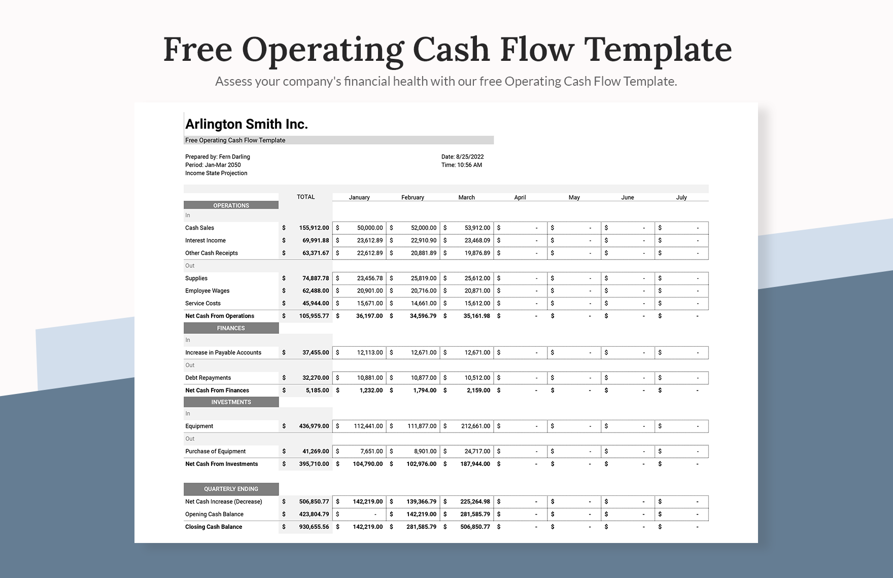 Operating Cash Flow Template