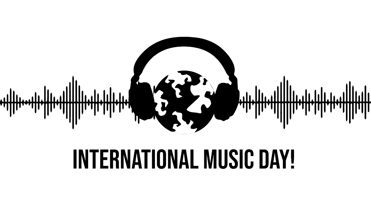 International Music Day Drawing Background Template