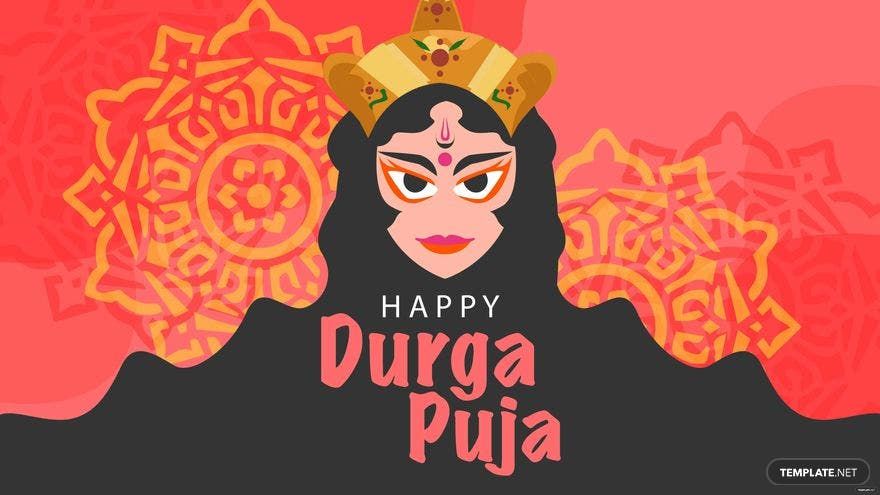 Durga Puja Vector Background - EPS, Illustrator, JPG, PSD, PNG, PDF, SVG |  