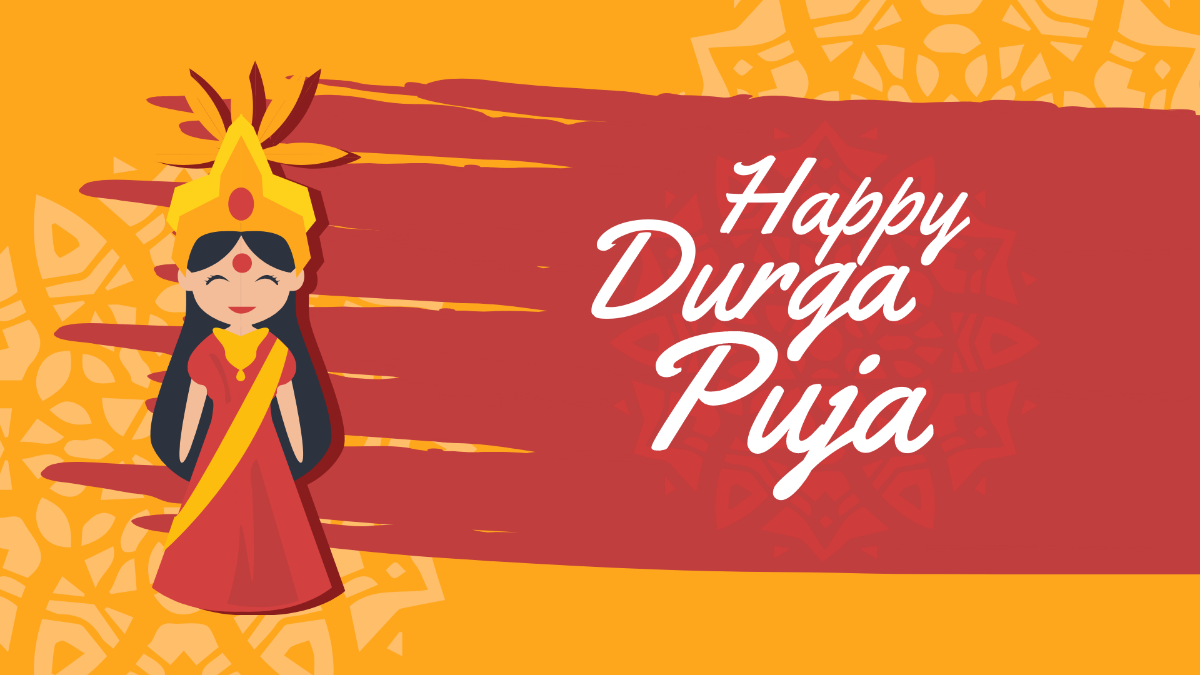 Durga Puja Banner Background Template
