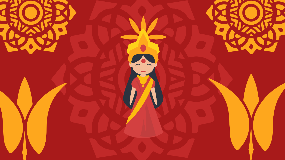 Durga Puja Cartoon Background Template