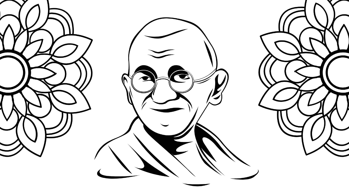 Free Gandhi Jayanti Drawing Background Template