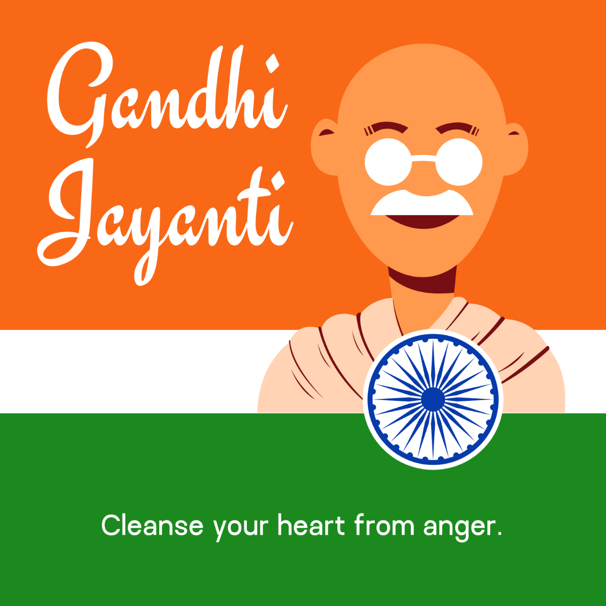 Free Gandhi Jayanti Poster Vector Template