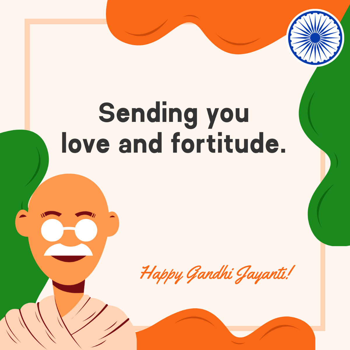 Free Gandhi Jayanti Greeting Card Vector Template