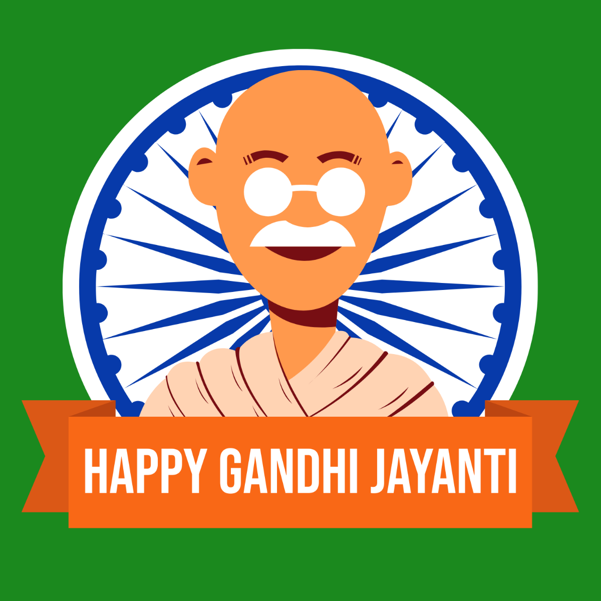 Gandhi Jayanti wishes template in Hindi typography