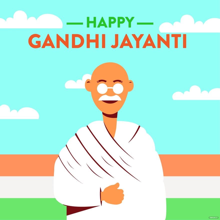 Free Happy Gandhi Jayanti Illustration in Illustrator, PSD, EPS, SVG, JPG, PNG