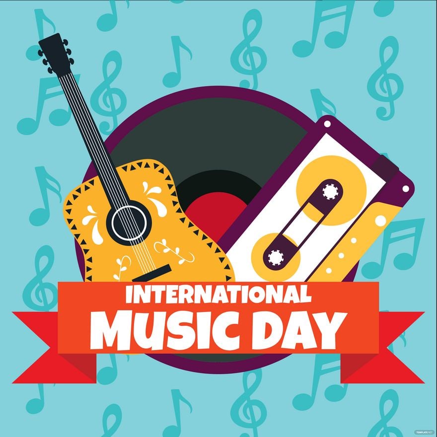 Happy International Music Day Vector