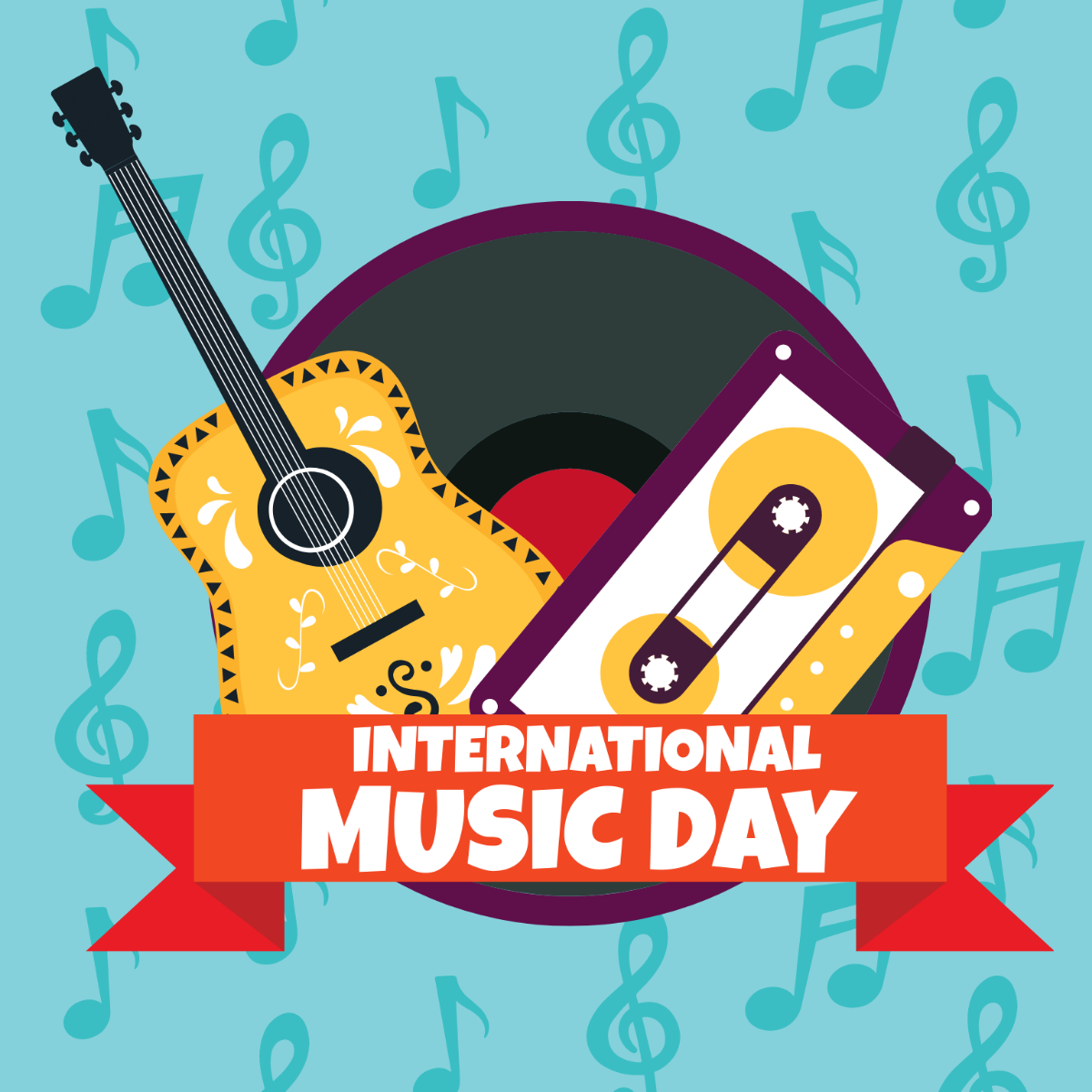 Happy International Music Day Vector Template