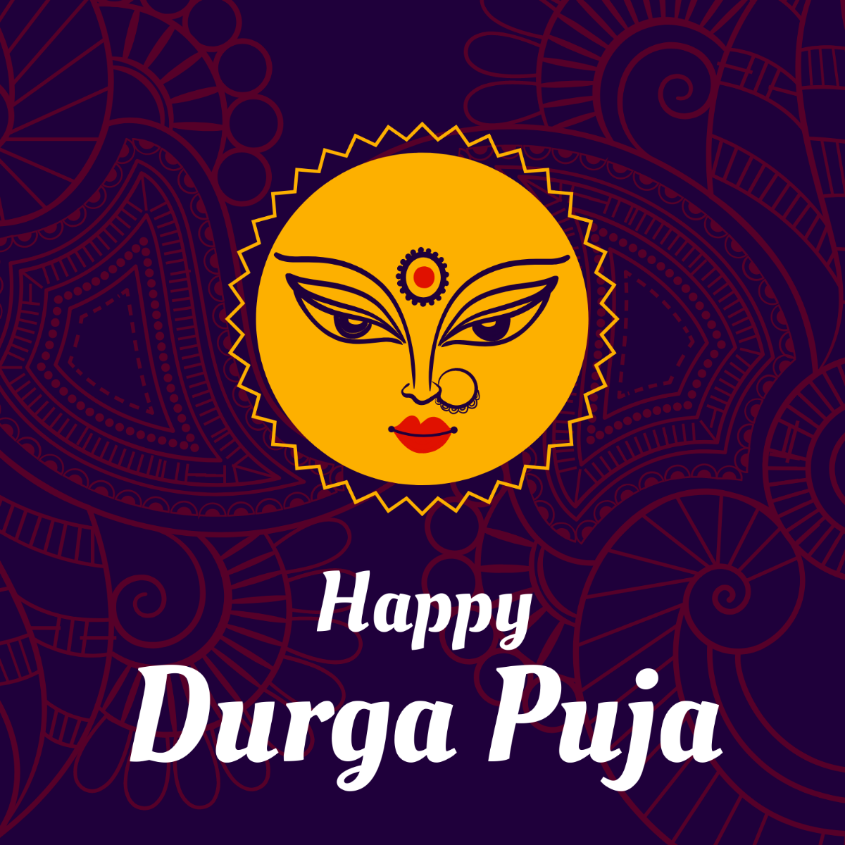 Durga Puja Illustration Template