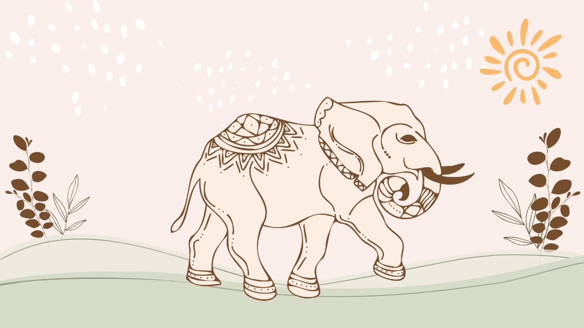 Boho Elephant Background Template