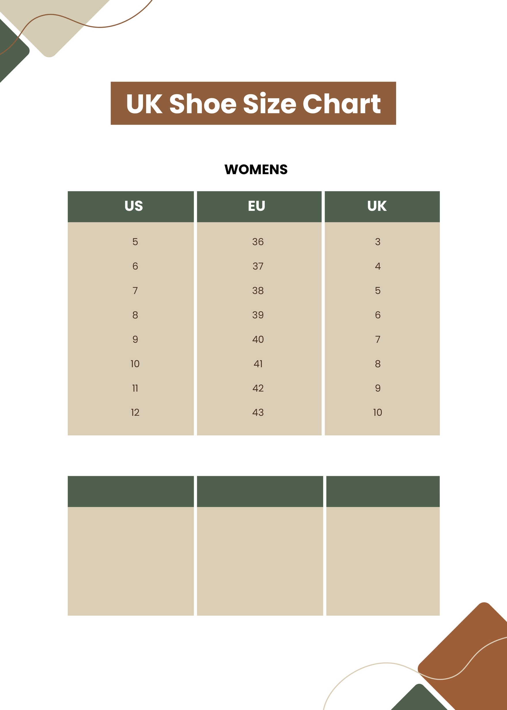 Women S Shoe Size Chart Eu To Us