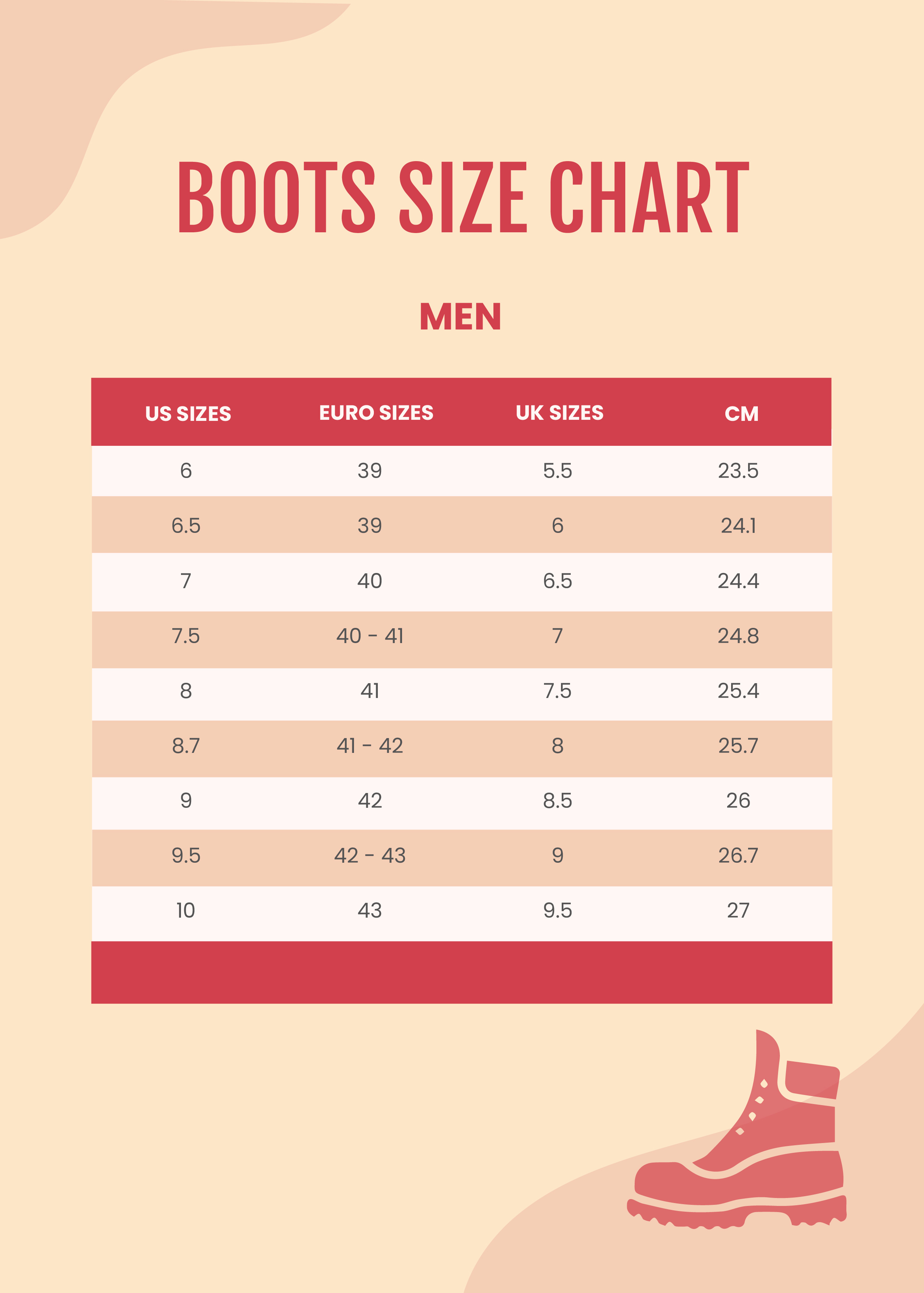 Blundstone Work Boots Size Chart