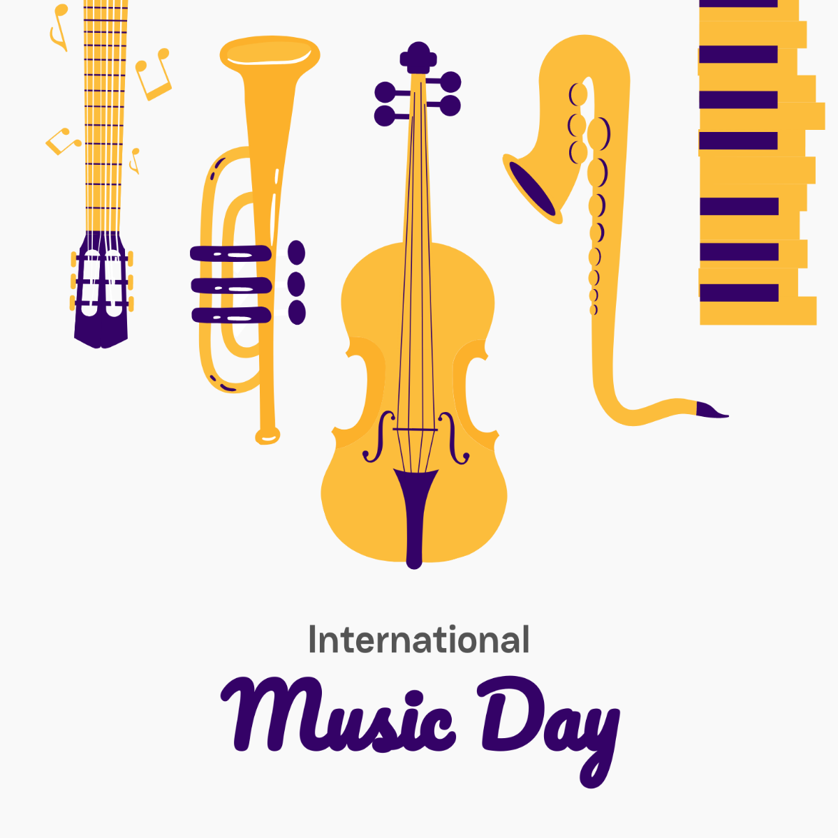 International Music Day Clipart Vector Template