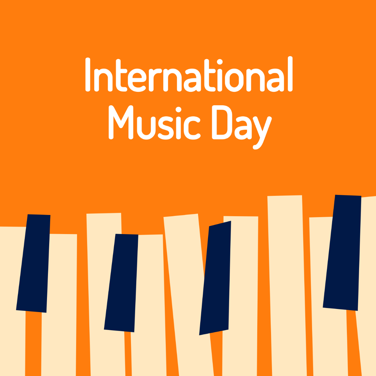 International Music Day Cartoon Vector Template