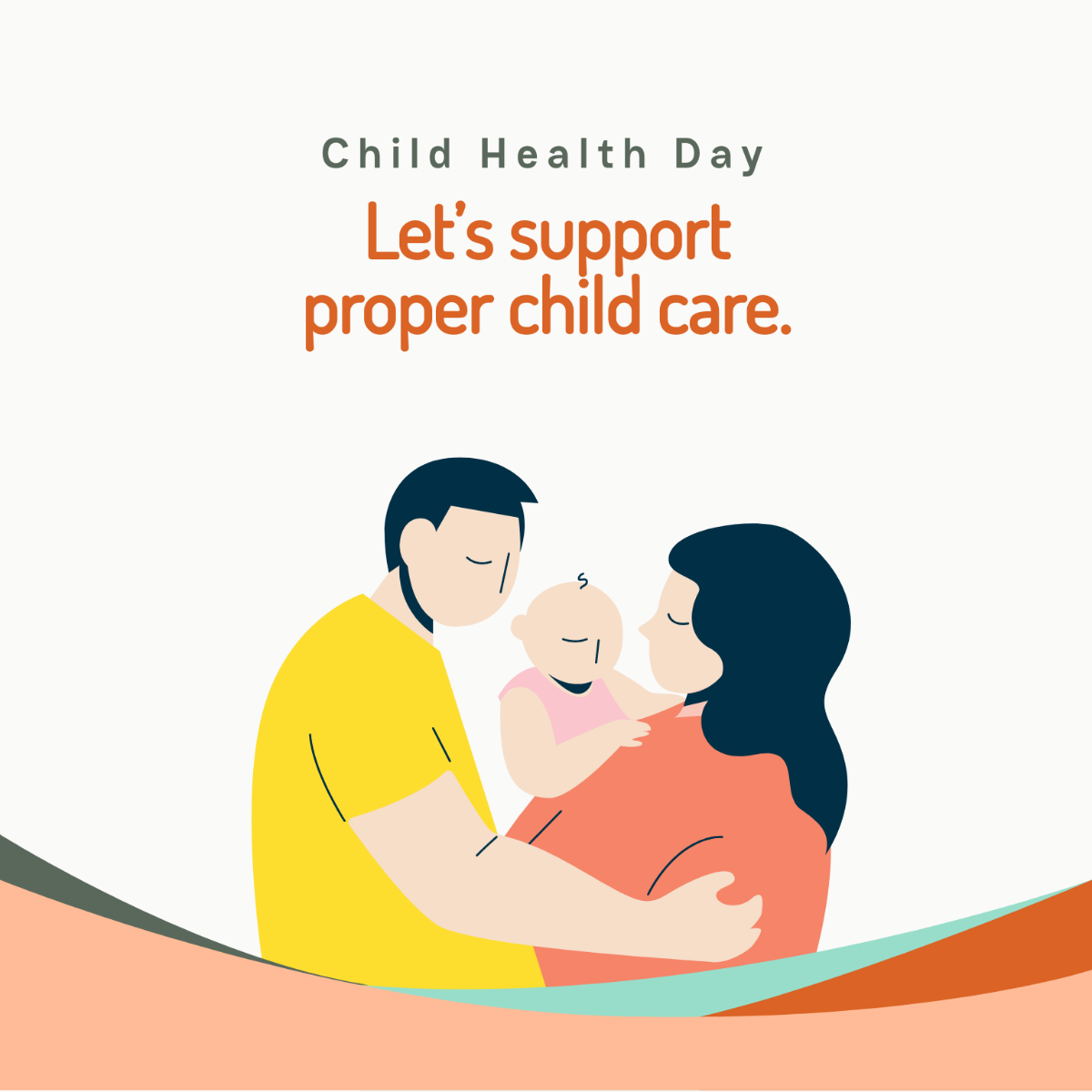 Free Child Health Day Poster Vector Template