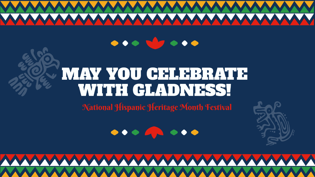 National Hispanic Heritage Month Greeting Card Background Template