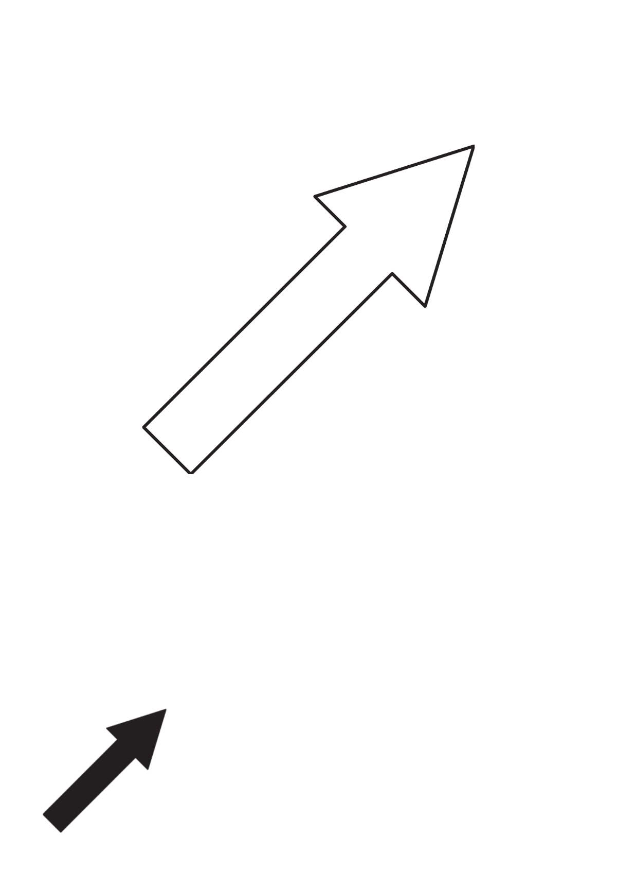 Simple Black Arrow Coloring Page Template
