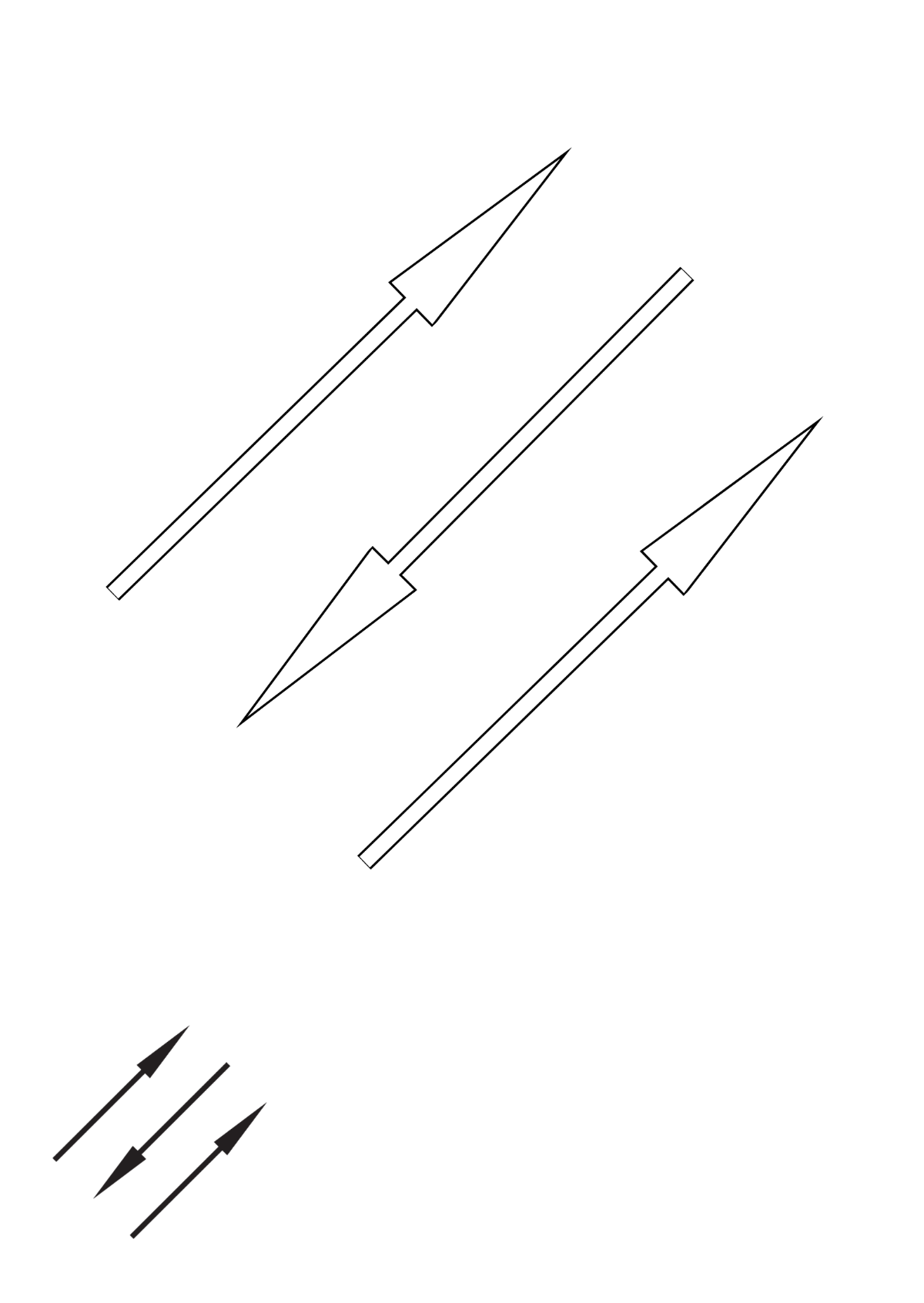 Thin Black Arrow Coloring Page Template