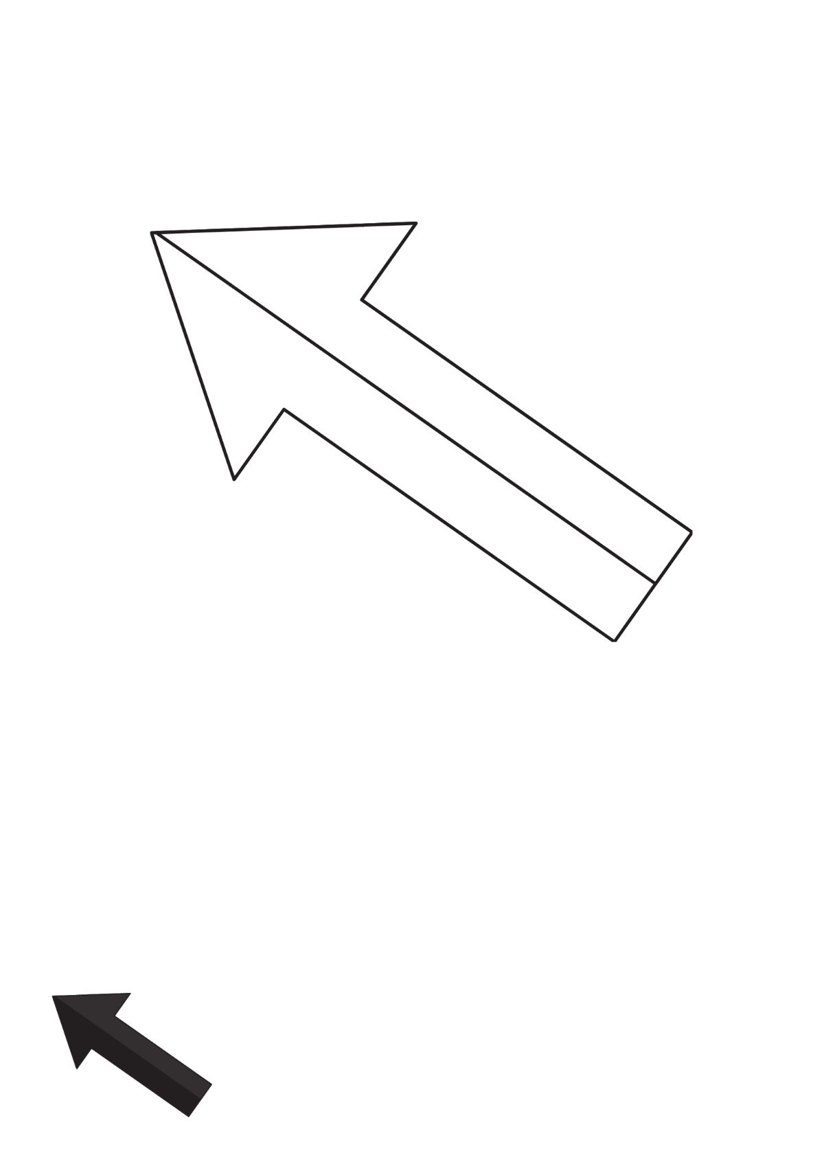 Black Arrow Coloring Page Template