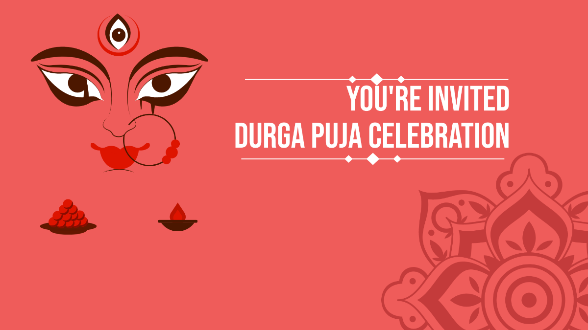 Durga Puja Invitation Background Template