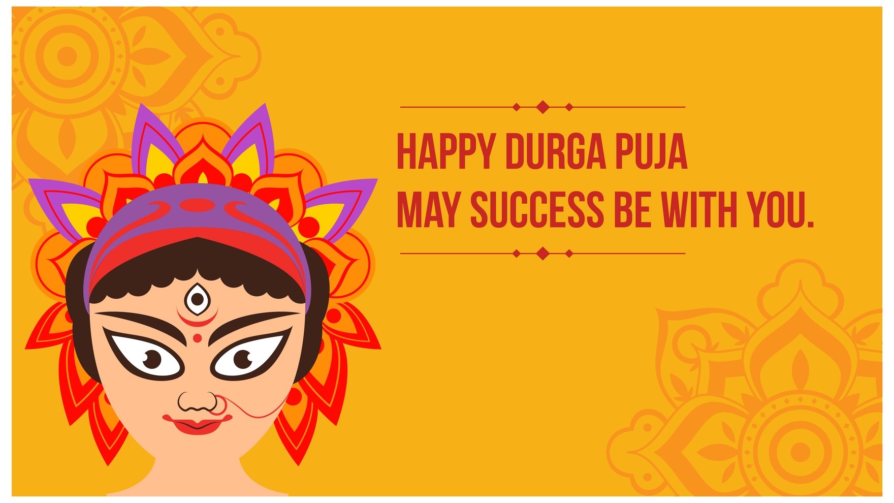 Durga Puja Greeting Card Background in PSD, Illustrator, PDF, SVG, EPS