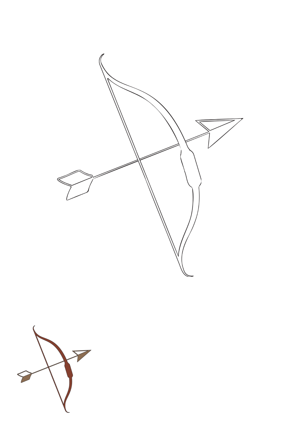 Bow And Arrow Coloring Page Template