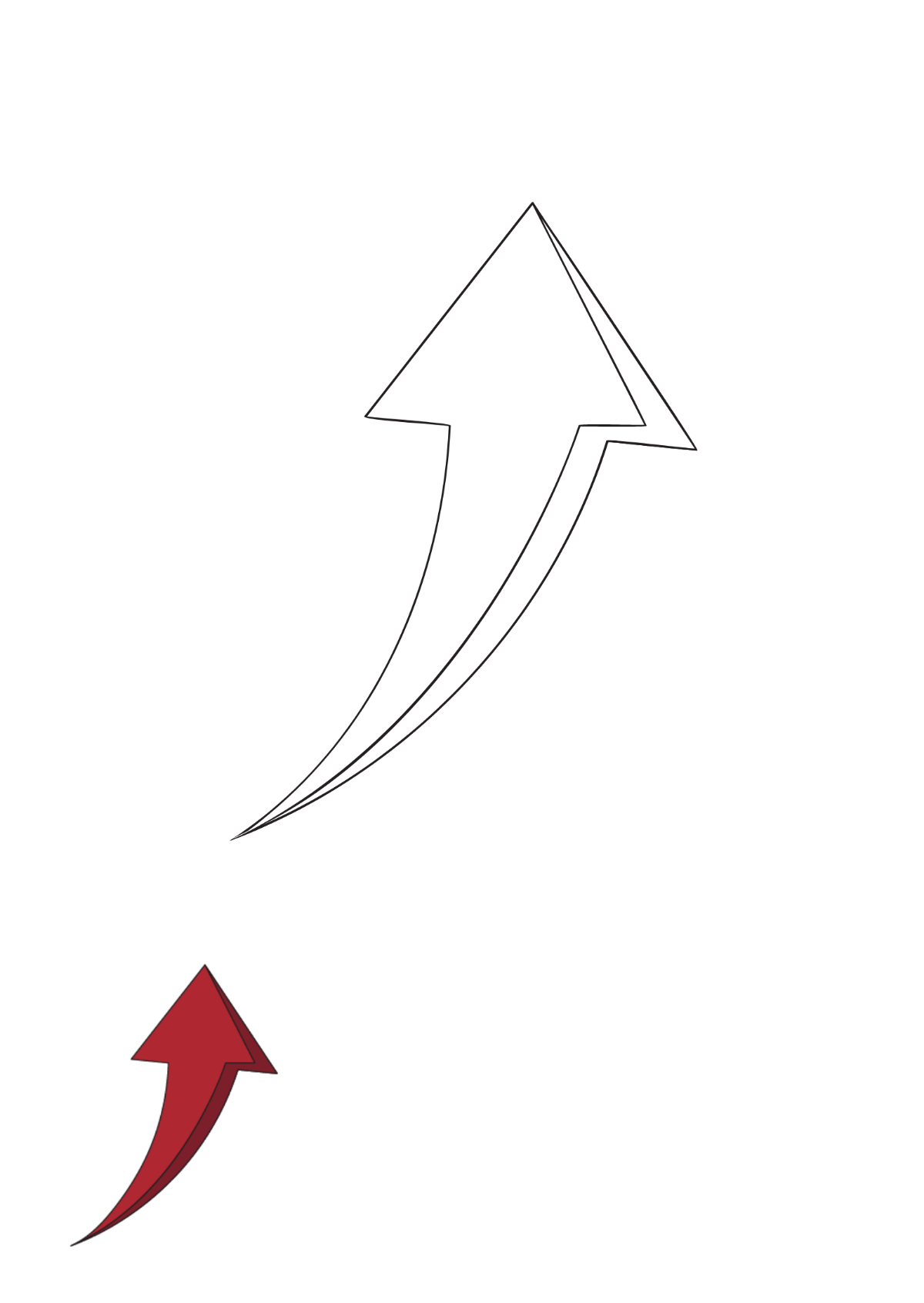 Curved Red Arrow Coloring Page Template