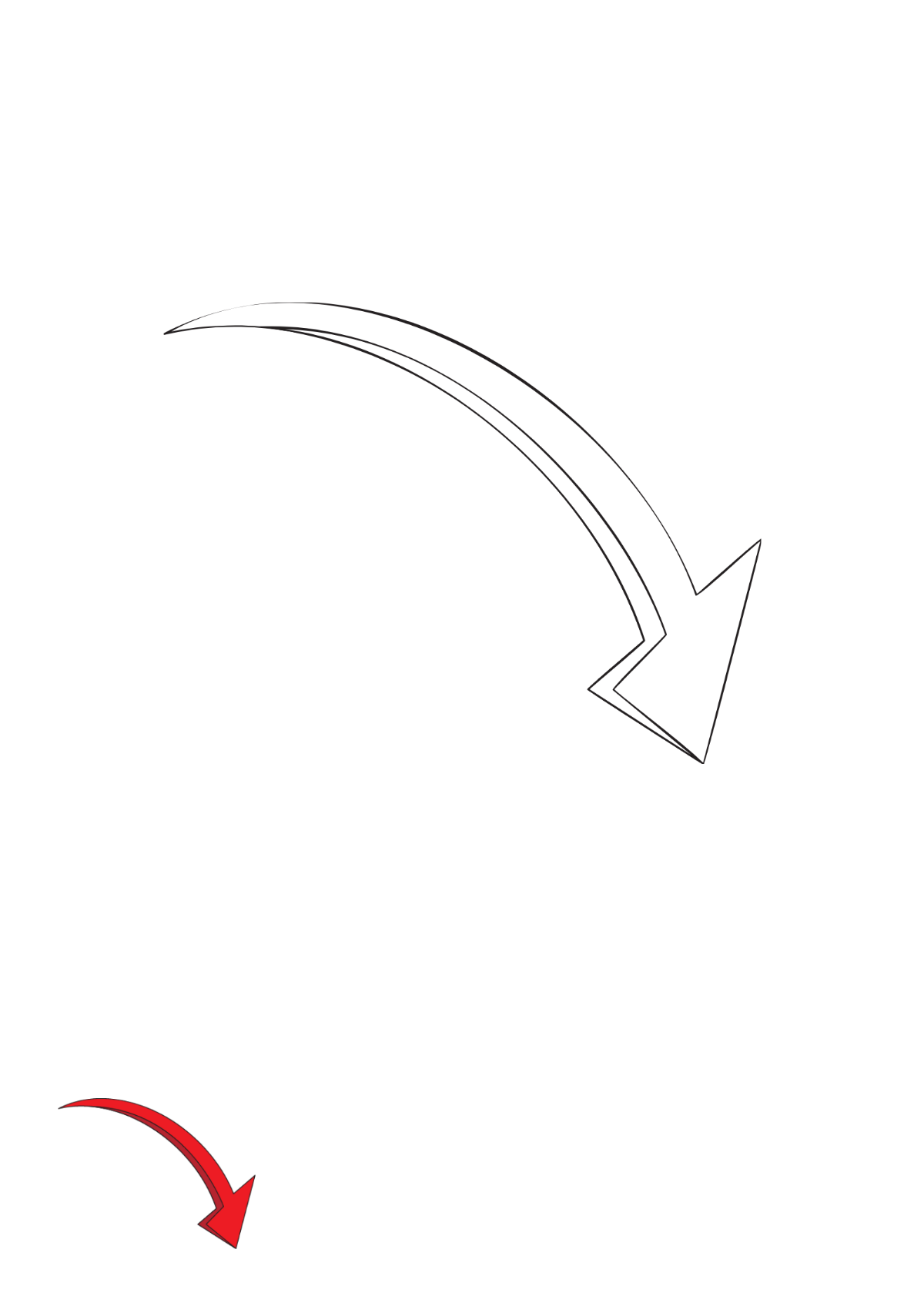 Red Arrow Down Coloring Page Template