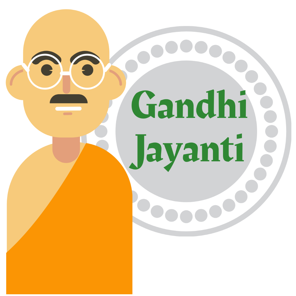 Gandhi Jayanti Clipart Vector Template