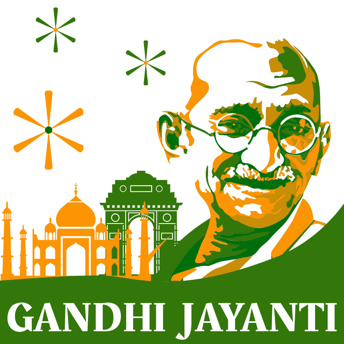 Gandhi Jayanti Celebration Vector Template - Edit Online & Download