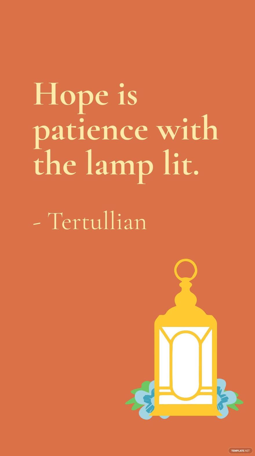 Tertullian - Hope is patience with the lamp lit. in JPG