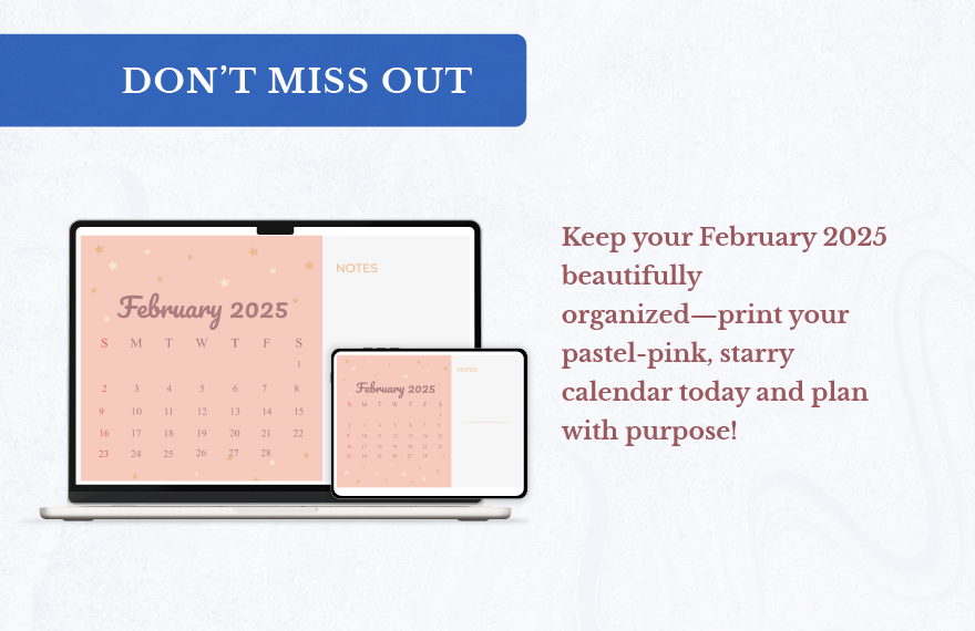 Blank February 2025 Calendar Template