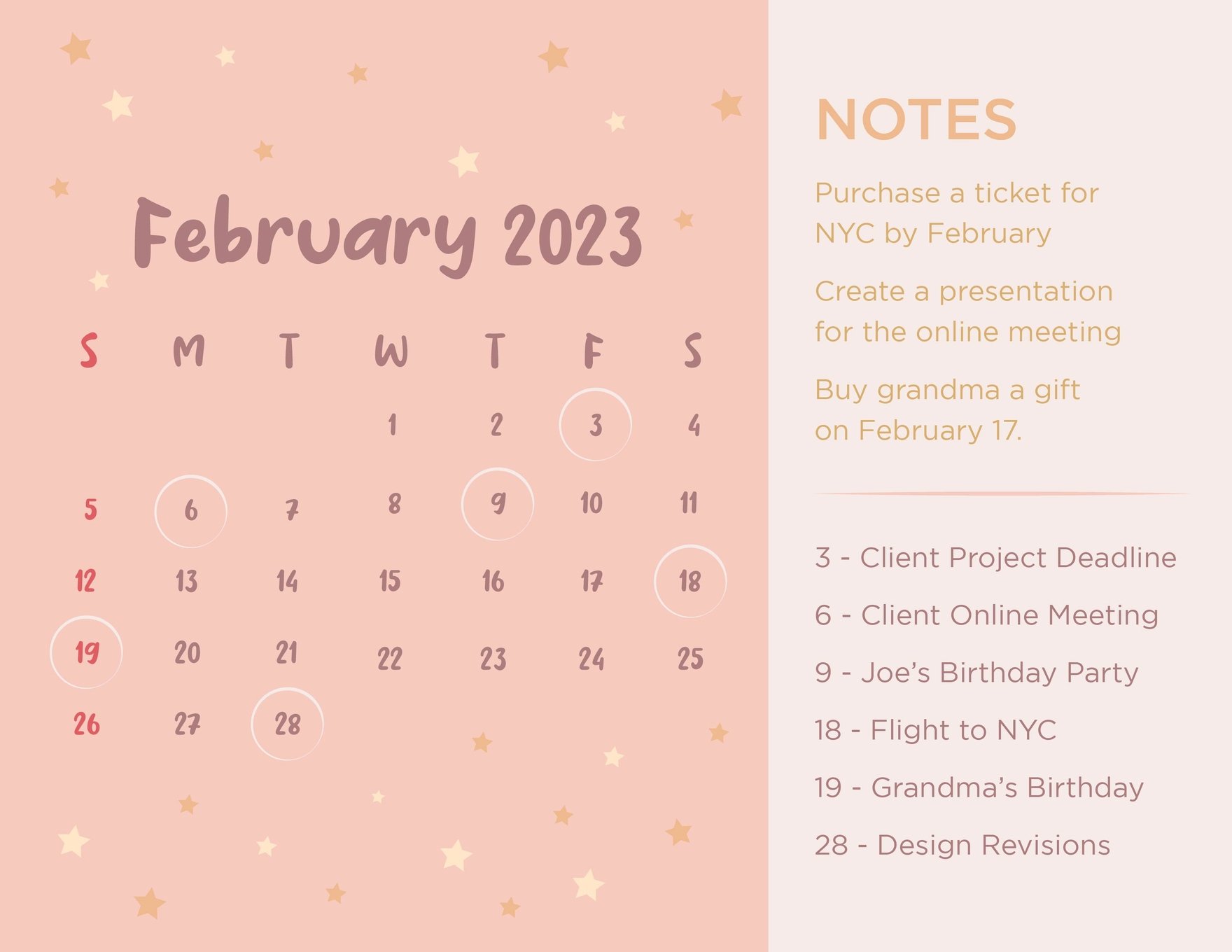 Free Blank February 2023 Calendar Template
