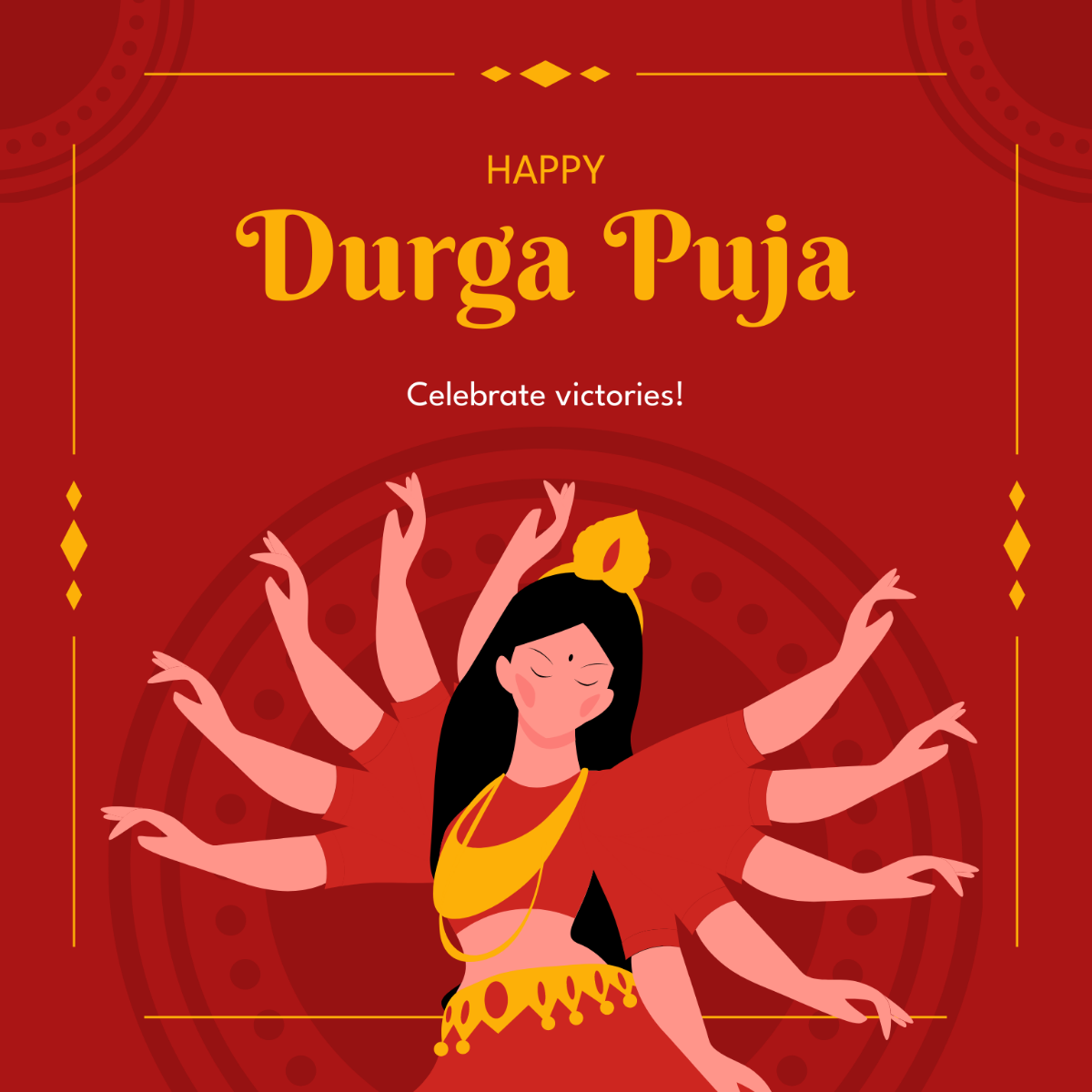 Durga Puja Flyer Vector Template