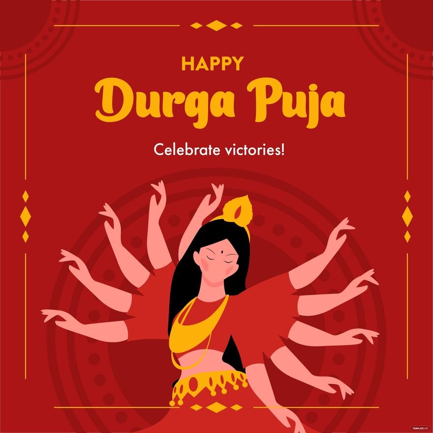 Free Durga Puja Flyer Vector in Illustrator, PSD, EPS, SVG, JPG, PNG