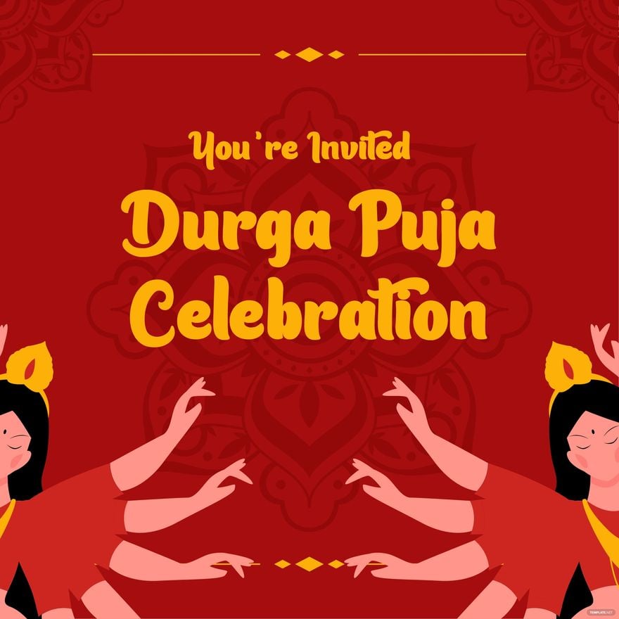 Durga Puja Invitation Card in Illustrator, PSD, EPS, SVG, JPG, PNG