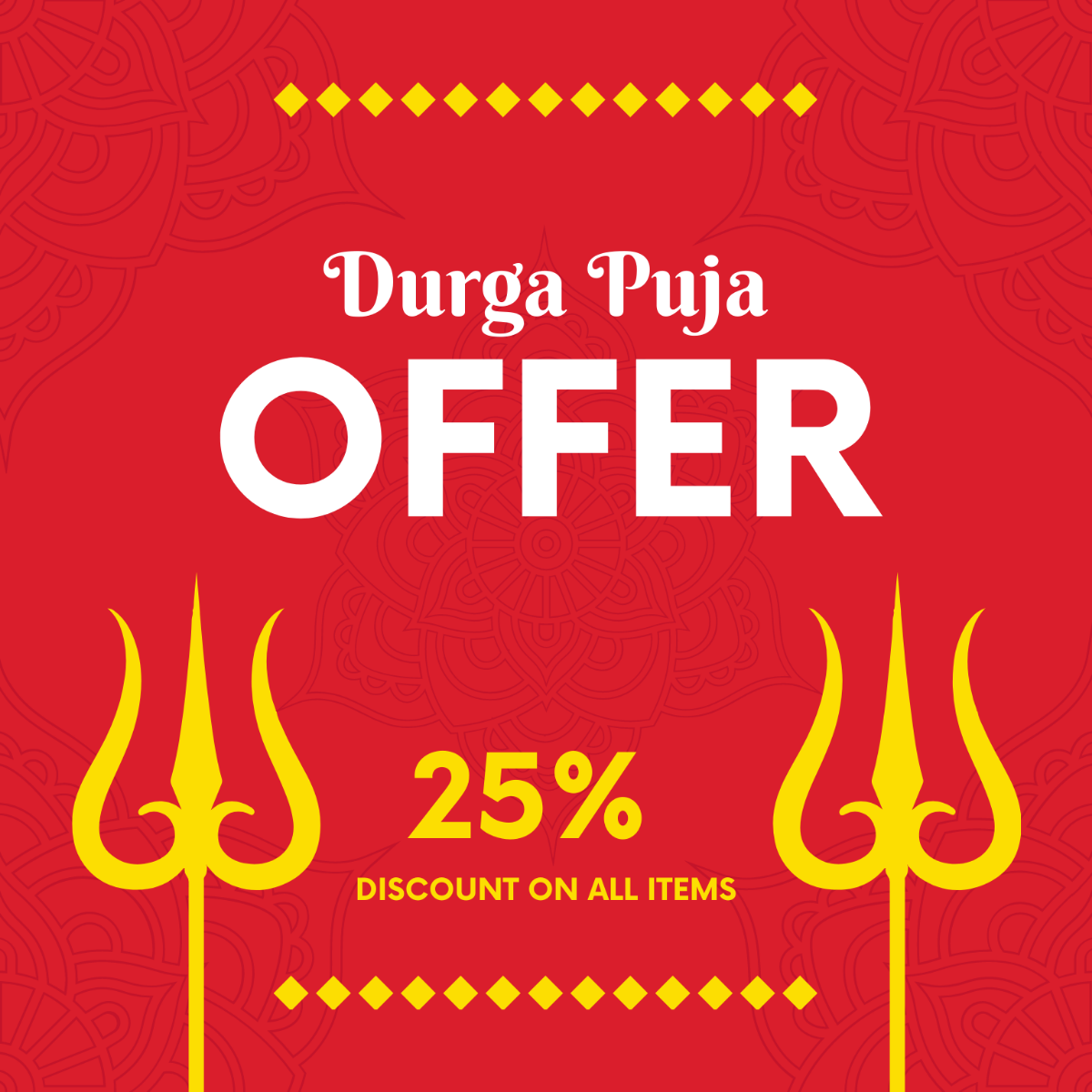 Durga Puja Offer Poster Template
