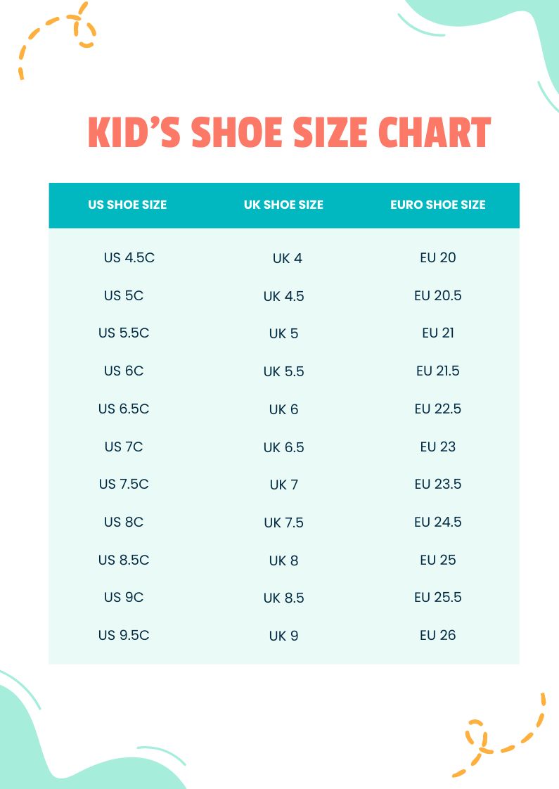 Free Uk Foot Size Chart - Download in PDF, Illustrator