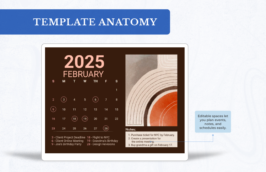 February 2025 Photo Calendar Template