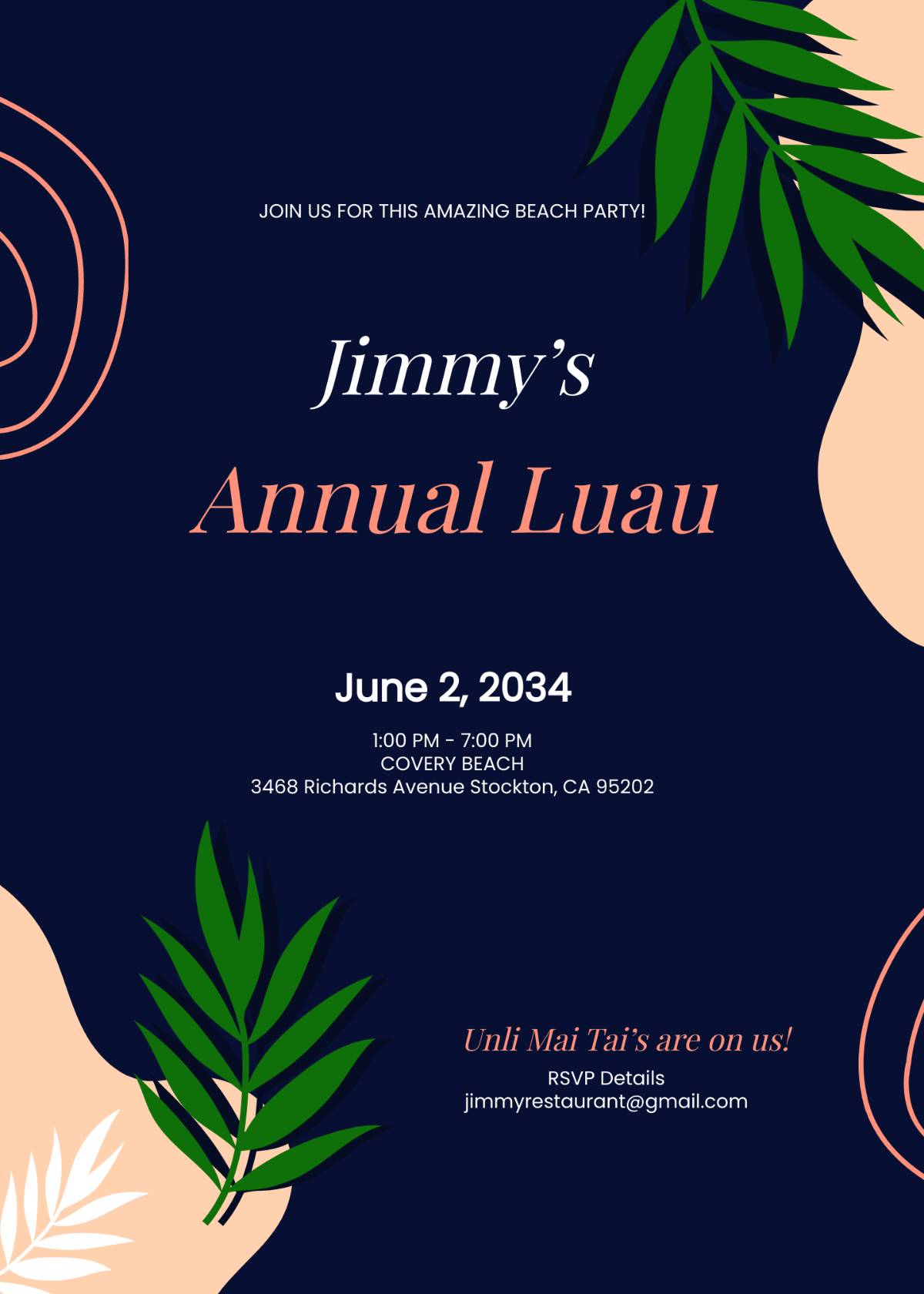 Luau Birthday Invitation Template - Edit Online & Download