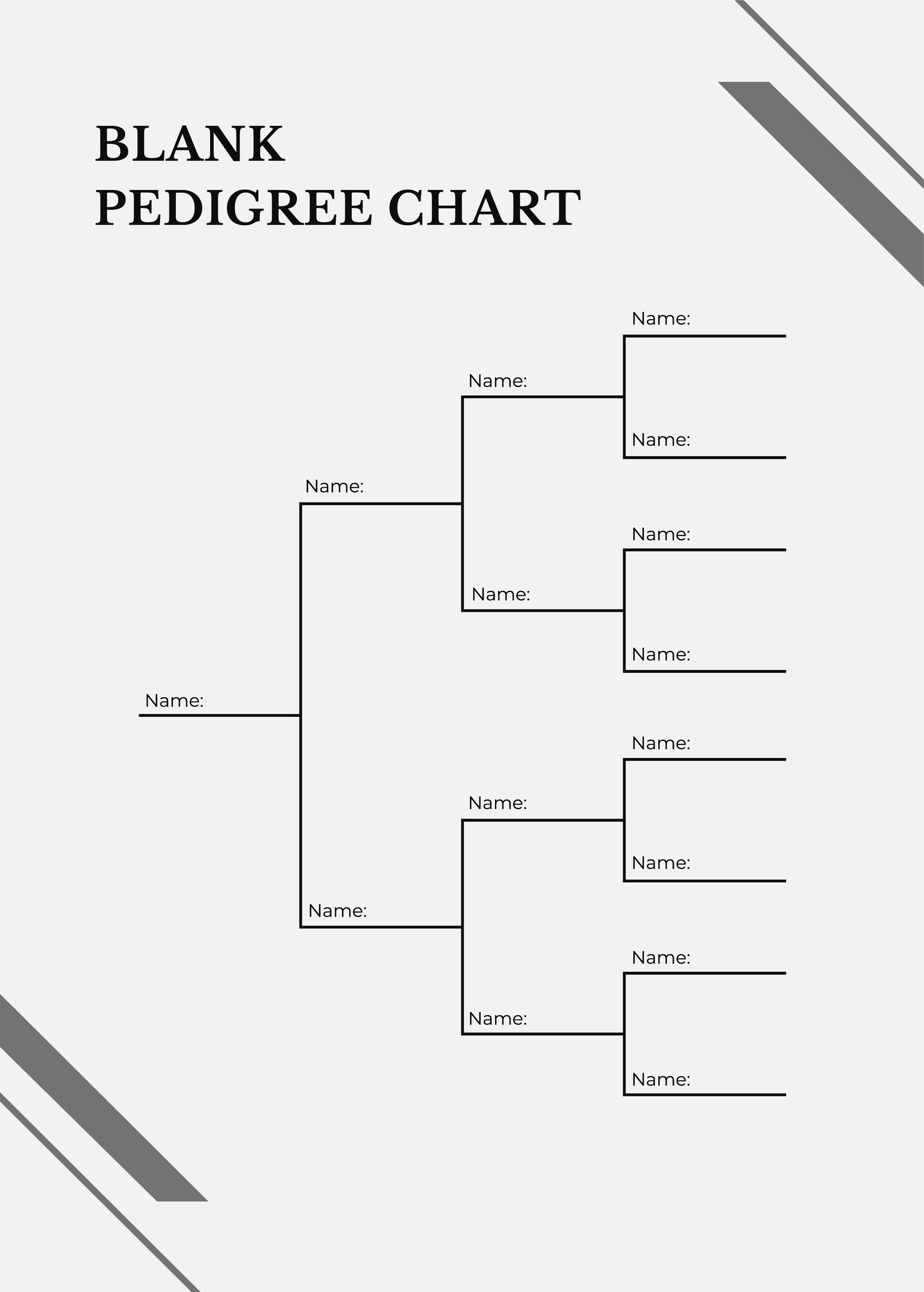 Blank Pedigree Chart in PDF, Illustrator
