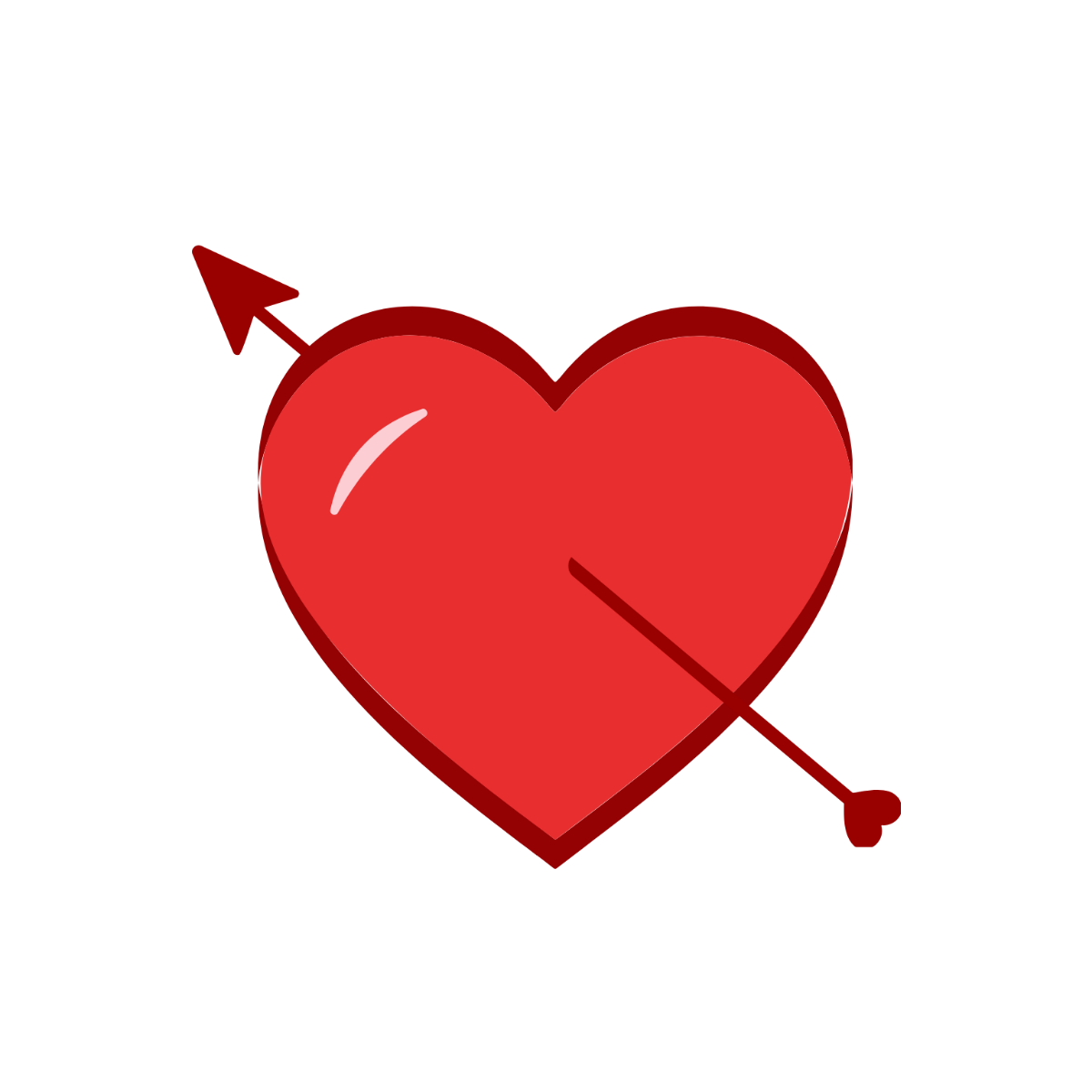 Red Heart With Arrow Clipart Template