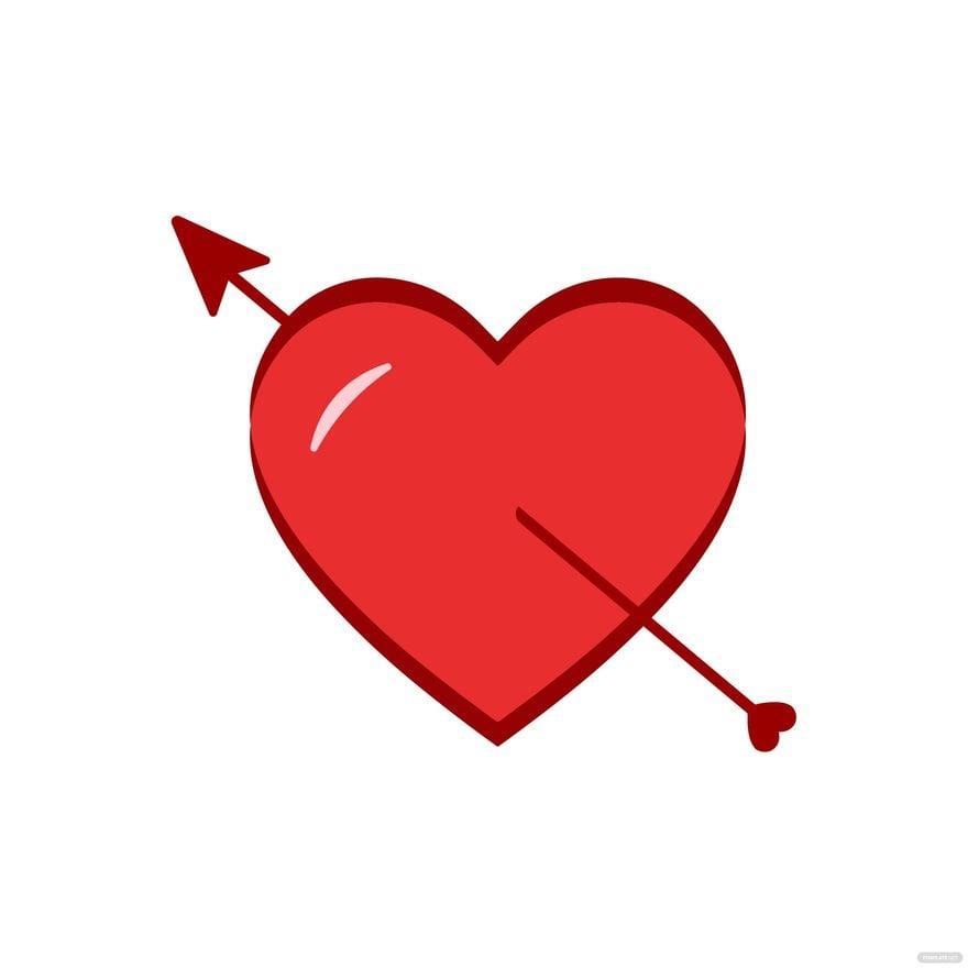 Red Heart With Arrow Clipart