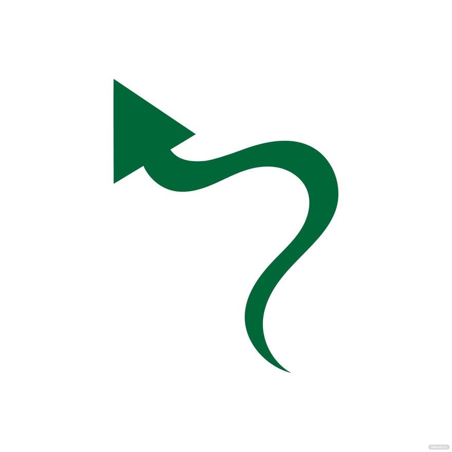 Free Green Curved Arrow Clipart