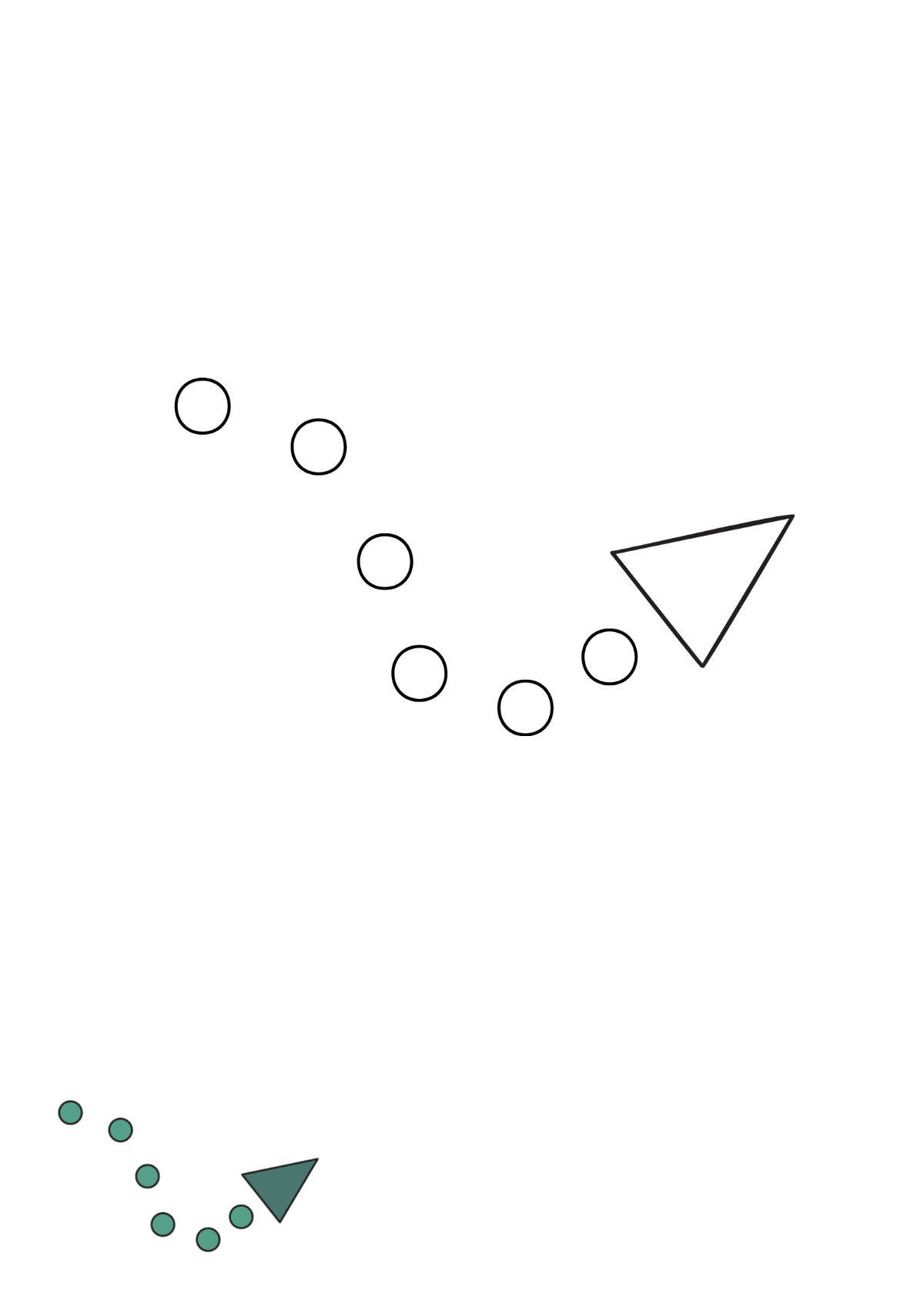 Dotted Curved Arrow Coloring Page Template