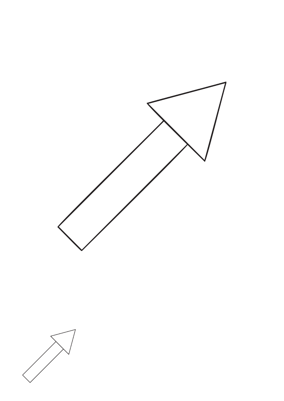 White Arrow Coloring Page Template
