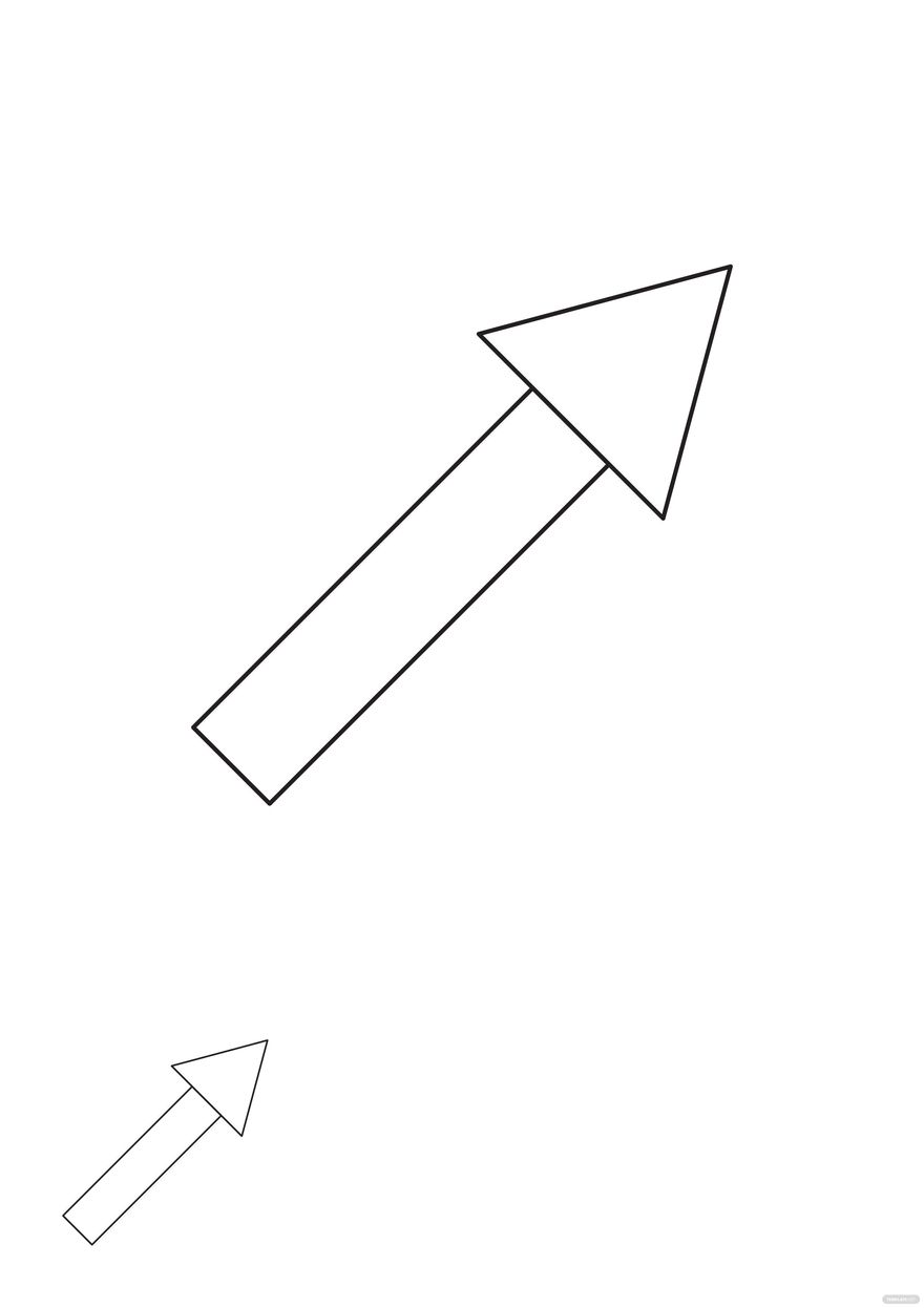Free White Arrow Coloring Page in PDF, PSD, EPS, JPG