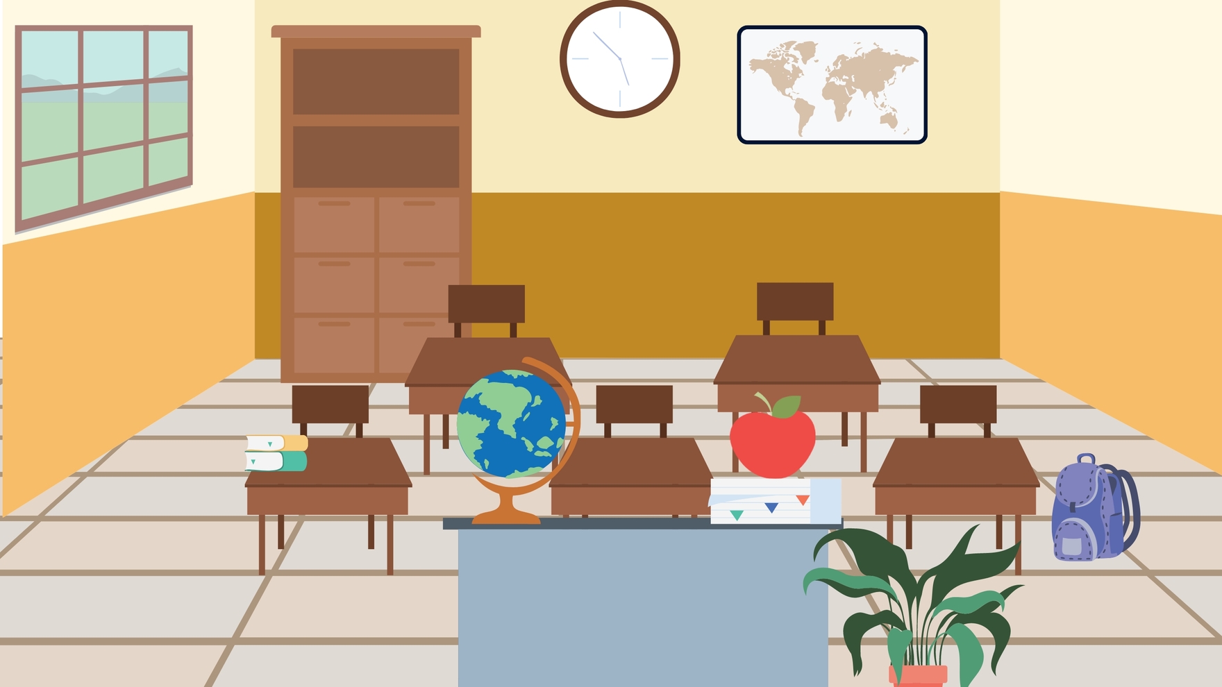 Free Realistic Classroom Background