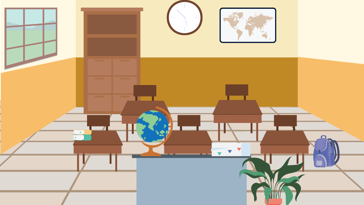 Realistic Classroom Background Template