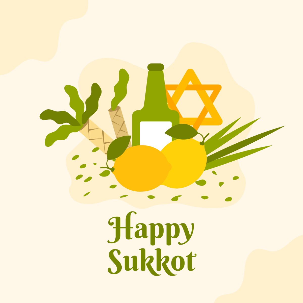 Happy Sukkot Vector Template